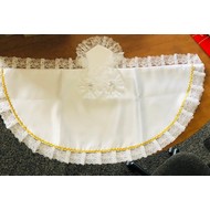 8" Royal White Satin Dress for Infant of Prague