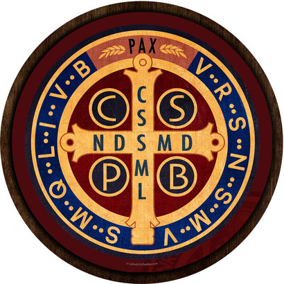 Benedictine Medal Emblem Outdoor Poly-wood, 8" Plaque