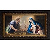 Holy Family with Joseph at the Workbench - Ornate Dark Framed Art, 12X24"