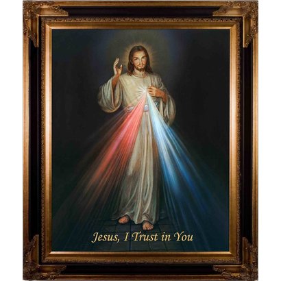 24" x 36" Divine Mercy - Dark Museum Framed Canvas