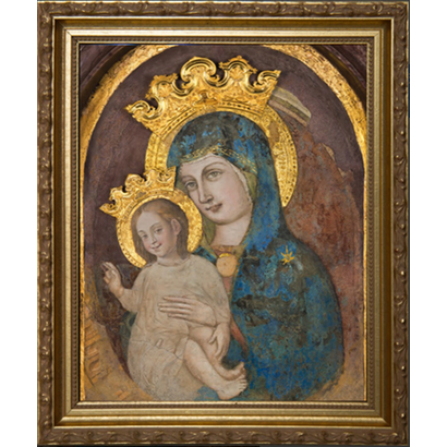 Mater Ecclesiae - Our Lady of the Column Restored - Gold Framed Art, 12" x16 "