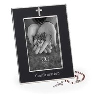 Confirmation Frame Black 8"H by 4X6  with Rosary