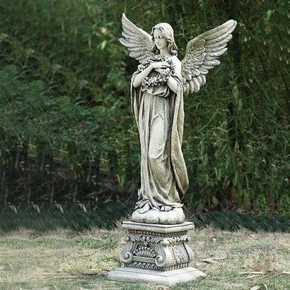 Angel Holding Wreath 48" H.