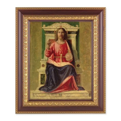 10 1/4 x 12 1/4 Cherry Frame with Gold Trim with an 8" x 10" King of Heaven