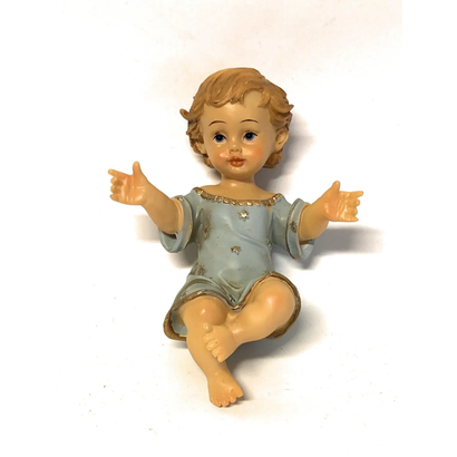 Baby Jesus for Nativity scene in light blue clothes 12cm (5") Imported from Italy