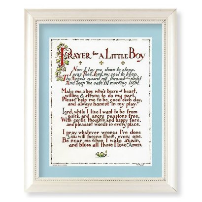8 1/2X11 1/2" White Pearlescent Frame with ab 8"x10" Print Prayer for a Little Boy