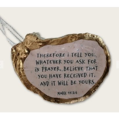 Bible Quote Christmas Tree Oyster Ornament