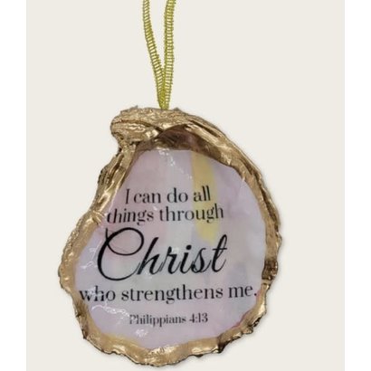 Bible Quote Christmas Tree Oyster Ornament- Strength