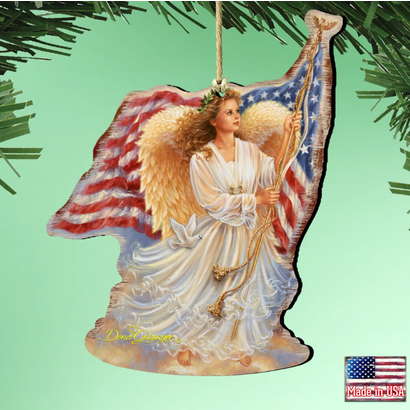 American Angel Wooden Ornaments