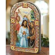 Christening Gold Plated Wood Arch Icon