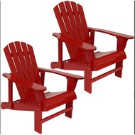 Wood Adirondack Chair-Red