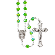 August Green  Birthstone Rosary 6mm