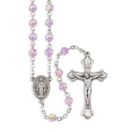 October Birthstone Pink  Crystal Rosary