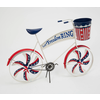 21.6"L Metal Americana Bicycle Planter w/Spinning Spokes