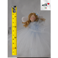 Angel Doll Heavenly Blue Tulle 5",  Hand Made in Italy