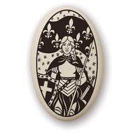 Hand Crafted Saint Joan of Arc Porcelain Pendant w/ Box - Made in Michigan, USA
