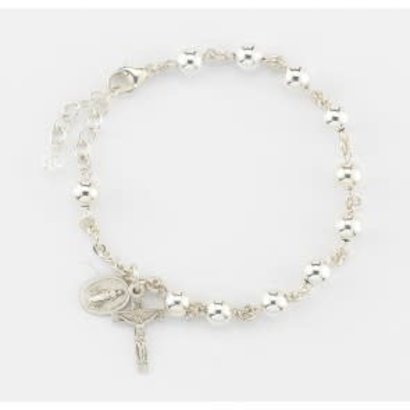 Sterling Rosary Bracelet, 6mm