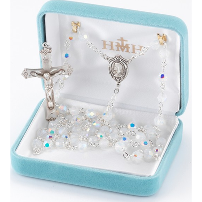 Opal 6mm Rosary w/Sterling Silver Ctr & CFX