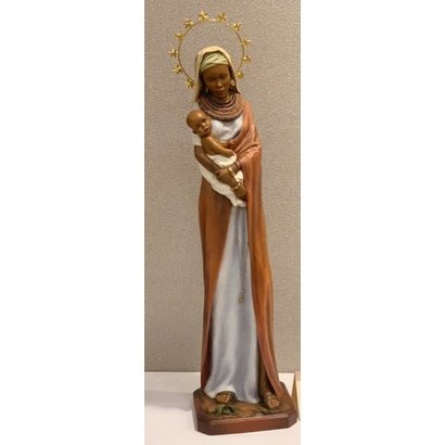 African Madonna 34", Hand-Painted in South America