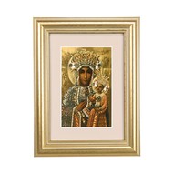 5-1/4" x 6-3/4" Cream Matted Gold Frame with a Our Lady of Czestochowa Print