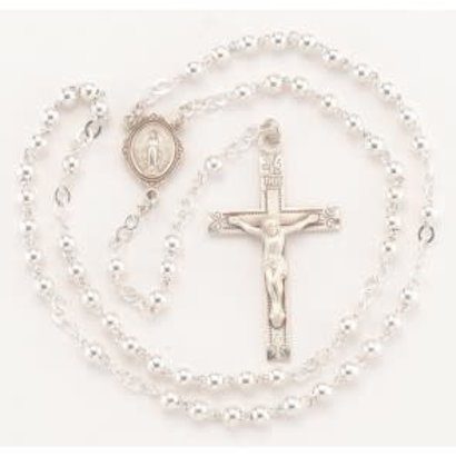 3.5 mm High Polished Sterling Silver Rosary, Made in USA