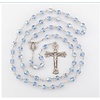 8mm Light Saphire Finest Crystal Double Capped Bead Sterling Silver Rosary