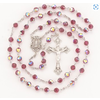 6mm Ruby Finest Crystal Rosary w/ Sterling Silver Crucifix and Center