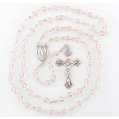 6mm Finest Silk (AB) Rosary w/ Sterling Silver Crucifix and Center