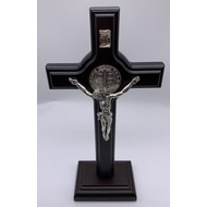St. Benedict Dark Brown 9" Standing Crucifix
