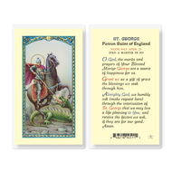St. George Laminated Holy Card Made in Italy