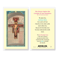 St. Francis of Assisi Prayer before the Crucifix at San Damiano Holy Card Made in Italy