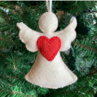 Heart Angel Ornament, Handmade by Artisans in Peru, South America