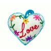 Amor White Embroidered Heart, Multicolored, Handmade by Artisans in Peru South America