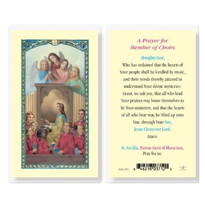 A Prayer for Members of Choirs-Laminated Holy Card