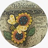9.5" Cement Sunflower Welcome Stepping Stone
