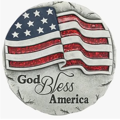 10" Cement God Bless America Stepping Stone