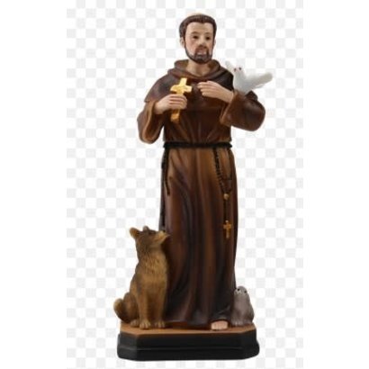 St. Francis of Assisi - Large, Made in Colombia S.A. Hand Painted