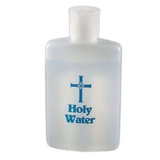 Holy Water Bottle Blue Cross 4 oz