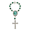 Madonna and Child Green  8mm Bead Auto Rosary