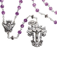 6mm Amethyst Diamond-Cut Crystal Rosary