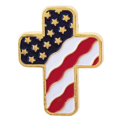 United States Flag Cross Lapel Pin