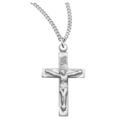 Basic Narrow Sterling Silver Crucifix with 18" Chain