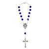 Miraculous Medal Auto Rosary Blue Christal