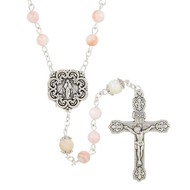 Glass River Pearl Rosary - Pink