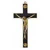 Christian Brands St. Benedict Crucifix  7" Black enamel with Gold Corpus & Medals