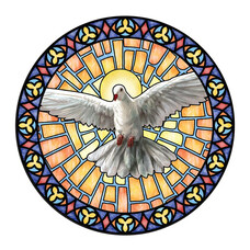 Holy Spirit Stand Glass Decal