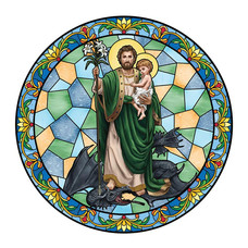 St Joseph  Stained Glass Decal