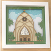 Ave Maria Church  Art Frame White,  8-3/4" x 8-3/4" , Hand -Made