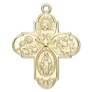 14kt Gold 4 Way Cross