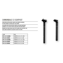 Cannondale Cannondale C2 Carbon Fiber Seat Post 31.6mm x 300m